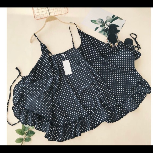 Dress polka dot blush lavender ruffle vneck dress - Picture 5 of 5